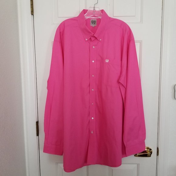 Cinch XL Western Pink Long Sleeve Shirt